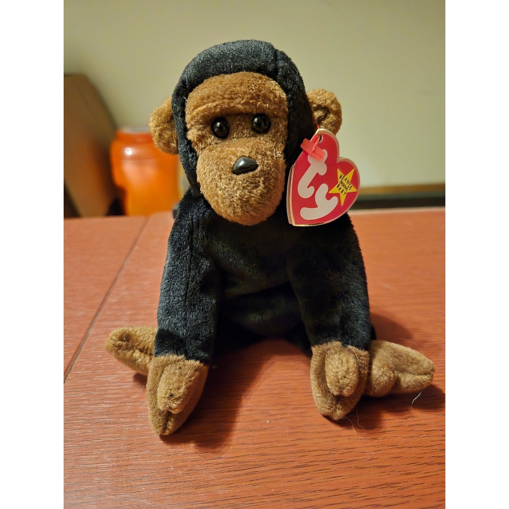 Ty Beanie Baby Congo the Gorilla Black Brown Plush Stuffed Animal 1996 Vintage